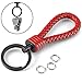 SERASAR Leather Car Key Ring with Stainless Steel Key-Ring - Additional Rings for Small Keys Ideal Cars, Motorcycles, Bicycles and House Gift-Box Men Women