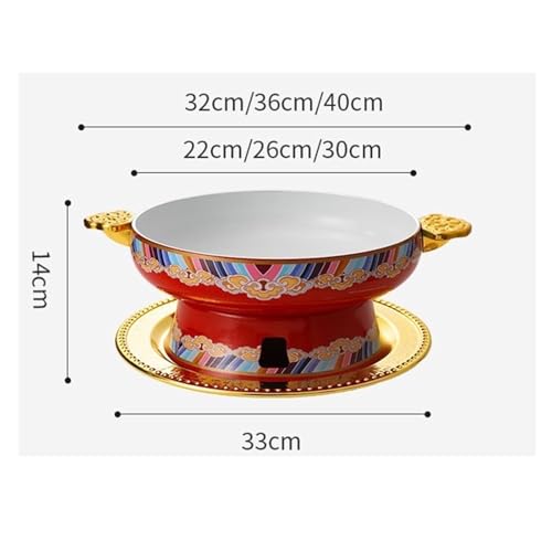 Olla para hot pot de 30 cm color rojo miniatura 6