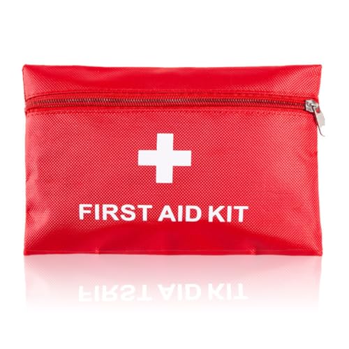 HSKRKOW Kit De Primeros Auxilios De Viaje Portátil, Botiquin Viaje,Kit Primeros Auxilios,Mini Botiquín de Medicina, Bolsa Médica Vacía, Rojo