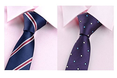 Ausky Elegant Business Skinny Necktie Mens Ties Textured Mixed Set 4 Packs (4 Packs D) #TOP7