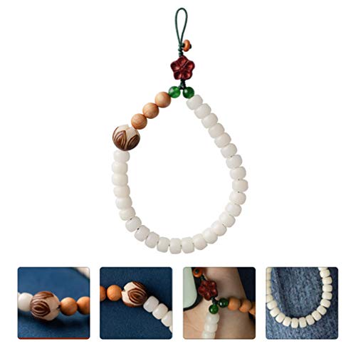 VILLCASE Encanto Do Telefone da Sorte Branco Jade Bodhi Lotus Chaveiro Enfeite de Suspensão Do Inter