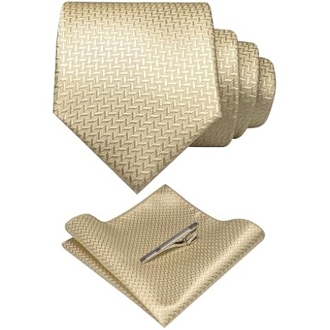 RBOCOTT Tie Woven Classic Formal Mens Necktie and Pocket Square with Tie Clip Set(393) Cover