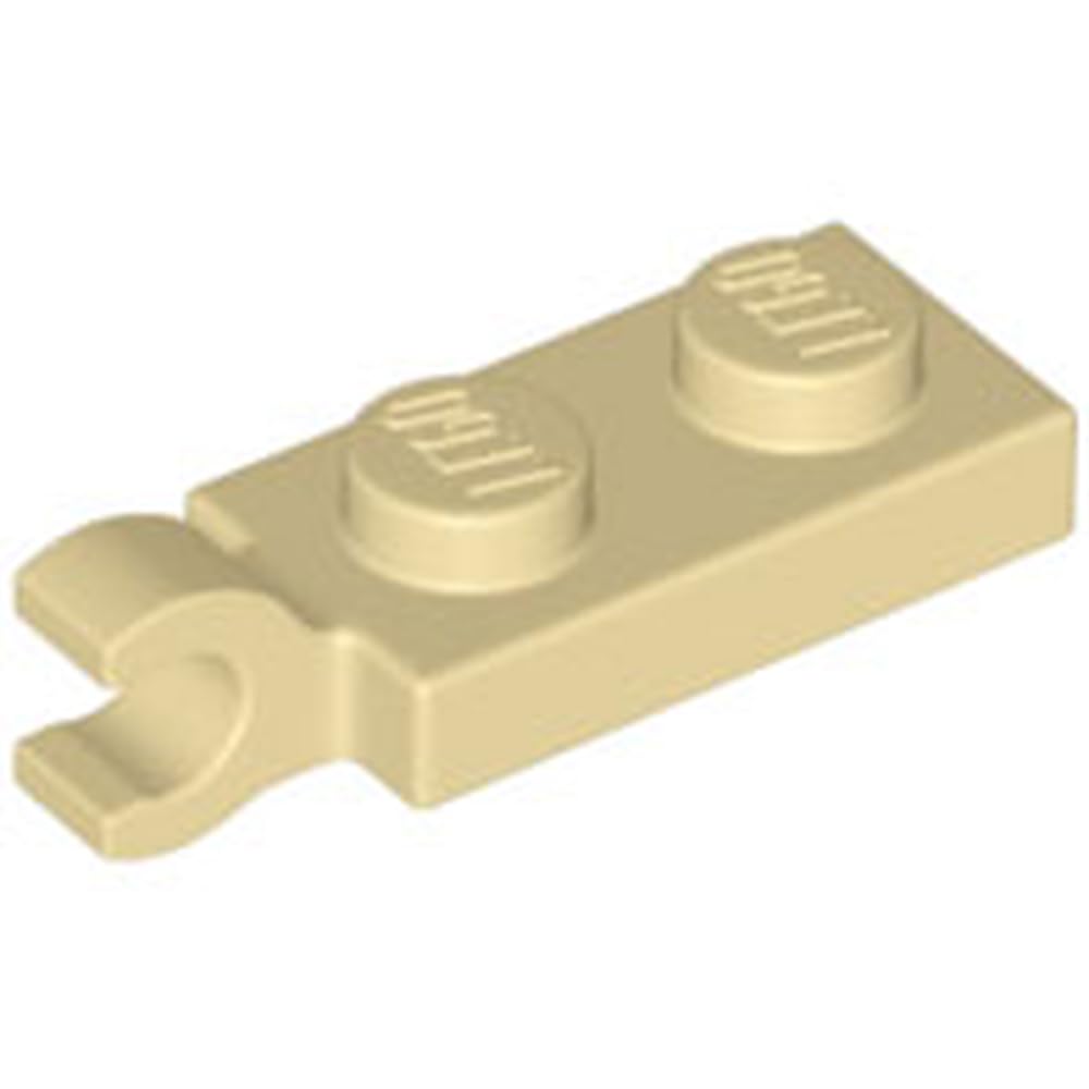 LEGO Plate, Modified 1 x 2 with Clip on End (Horizontal Grip), Part 63868, Choose Your Colour (Tan, 10, count)
