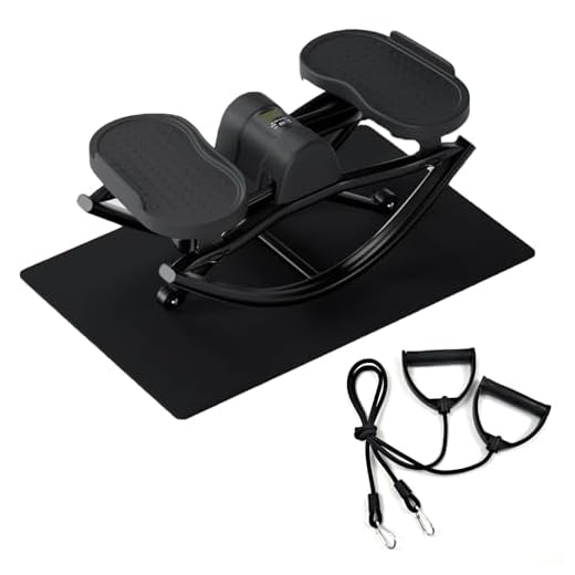 Lhanel Rock Stepper, Side-to-Side Machine for Home Exercise – Burn Fat Faster in 15 Minutes | Low-Impact Glutes with Digital Display & Anti-Slip Mat (Black)