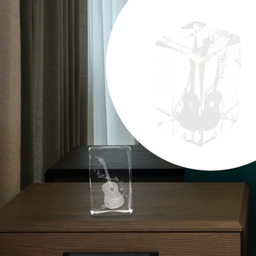 Cube en cristal blanc de guitare DOITOOL : sculpture 3D d'exception pour bureau - 8