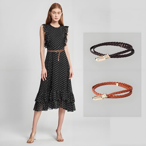 Braided Belts for Women Classic Waist Belt Skinny Woven Strap Fashion Thin Belt Elegant Clothing Accessories3