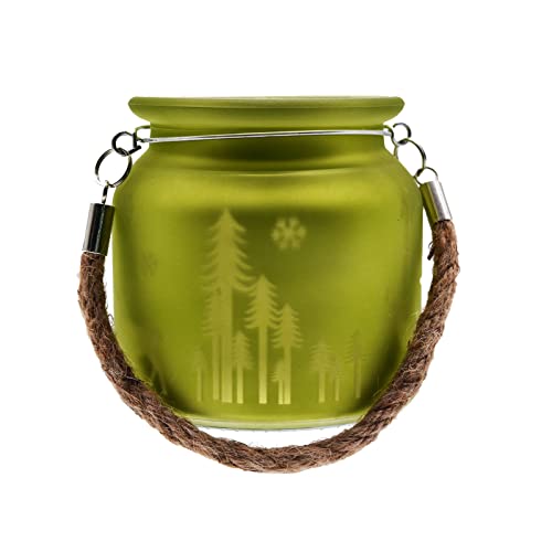 IHKFILAN Windlicht Glas Key Lime Teelichthalter Teelichtgläser kerzenhalter mit Handseil Dekoration Hochzeit Geburtstag Party Cover