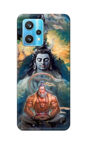 Image of Plastic Printfidaa Printed Hard Back Cover Case For Realme 9 Pro Plus 5G | Realme 9 Pro+ 5G | Realme 9 4G | Narzo 50 Pro 5G Back Cover (Lord Shiva And Hanuma) -112, Multicolor