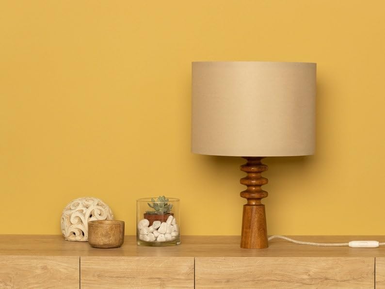 Mid Century Modern Wood Table Lamp - Frustum Cone