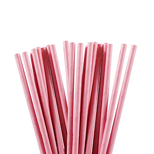 24 Pitillos rosa claro sólidos Bakell para fiesta miniatura 1