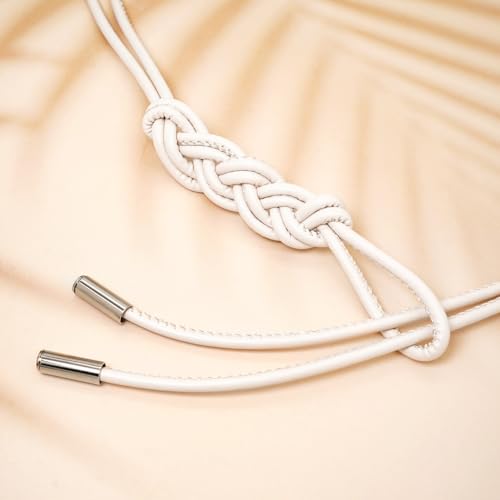 Women Knot Thin Belts Skinny PU Leather Belts Boho Waist Belt for Dresses4