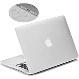 Funda rígida para MacBook Pro Retina 13", protector de plástico LENTION y protector Shell para el portátil Mac Book de Apple, funda de acabado mate y soportes de goma, viene con puertos anti-polvo para enchufar(Transparente Blanco)