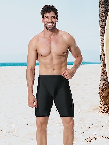Image of Men's Square Leg Swimming Jammer Shorts UPF50+,Men Swimsuit Swim Jammers Fabric Shape Retention