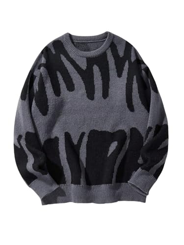 GORGLITTER Boy's Graphic Pull Over Sweater Long Sleeve Crew Neck Sweaters