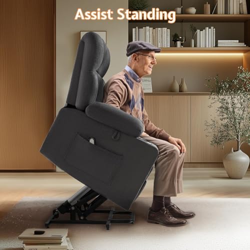 Sillón para adulto reclinable eléctrico gris oscuro miniatura 5