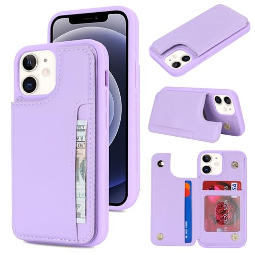 Coque iPhone 12 Mini avec porte-cartes iCoverCase, étui portefeuille idéal pour vos sorties