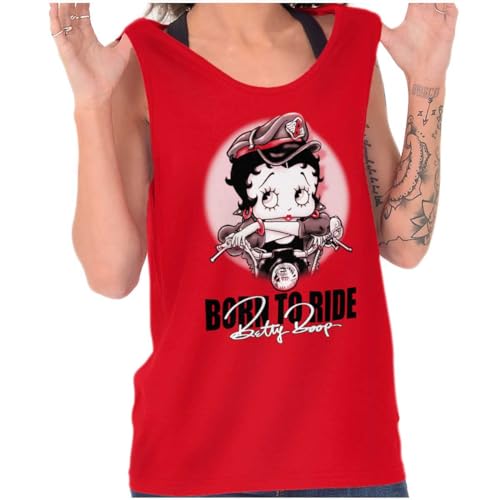 Amazon.com: Biker Betty Boop Cartoon Born to Ride Tank Top Tee