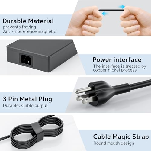 Image of 240W Charger Replacement for ASUS ROG Zephyrus ProArt TUF Power Supply Cord | Temperature control AC Adapter for Tuf A16 A18 A14 laptop ROG Zephyrus G14 G16 Flow Z13 ProArt PX13 P16 Rectangle Gaming work