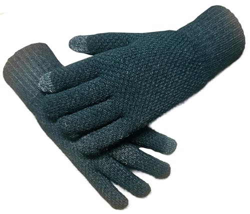 Luva de Frio Preta Par Lã Touch Screen Celular Esquenta Inverno Luvas Moto