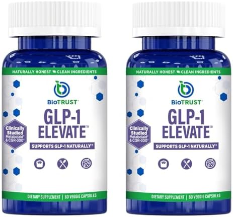 GLP1 Elevate™ – GLP-1 Booster Supplement | Curb Cravings & Support Metabolic Health | Increase Natural Production with Clinically Studied Ingredients | 60 Servings