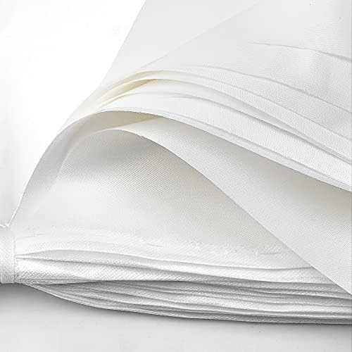 20m 52pcs White Pennant Bunting,Polyester Fabric Reusable Triangle Flags Banner for Indoor Outdoor Birthday Party Wedding Decorations