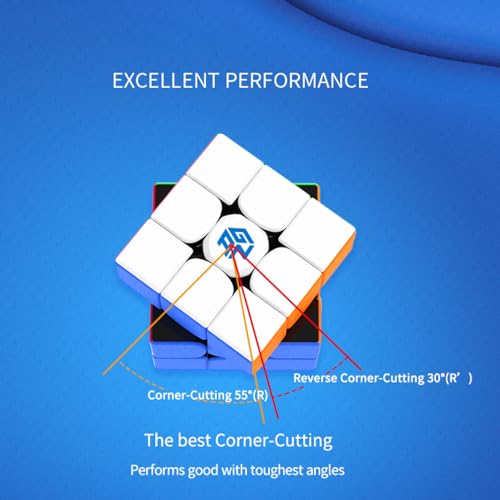 Image of Cubelelo GAN 356R 3x3 Stickerless Speed Cube for Children Kids & Adults | Features Honeycomb Design for Buttery Smooth Turning