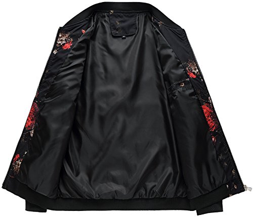 Image of HENGAO Men's Stylish Floral Bomber Jacket