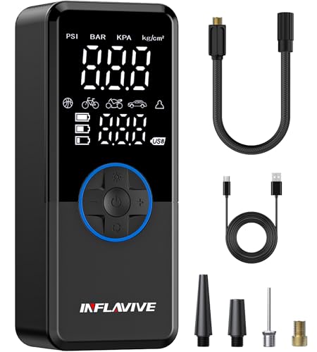 Tire Inflator Portable Air Compressor, Cordless Air Pump for Car