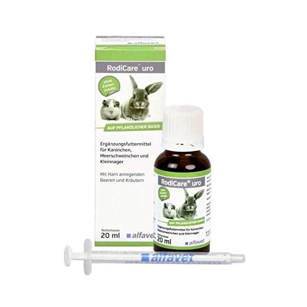 alfavet RodiCare URO | Doppelpack | 2 x 20 ml | Ergänzungsfuttermittel für Kaninchen, Meerschweinchen und Kleinnager | Mit Harn anregenden Beeren und Kräutern – Bild 3
