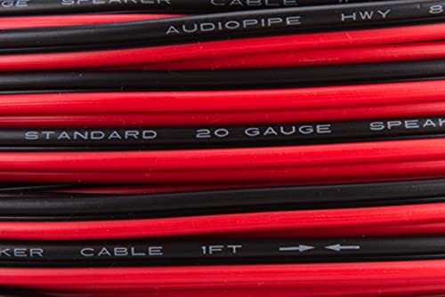 Audiopipe 100' Feet 20 Ga Gauge Red Black 2 Conductor Speaker Wire Audio Cable #TOP2