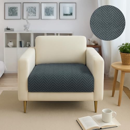 Image of Amazon Basics - Velvet Quilted Make Your Own Sofa Cover |1 Seater | Multi-Layered Fabric |70cm x 70cm | 350 GSM | Color - Light Grey