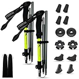 Bastoncini Trekking | 115-135cm Bastoni Trekking | Alluminio Bacchette Trekking | Montagna, Nordic Walking, Sci Alpinismo | Ultraleggeri, Resistenti, Regolabili e Ammortizzati