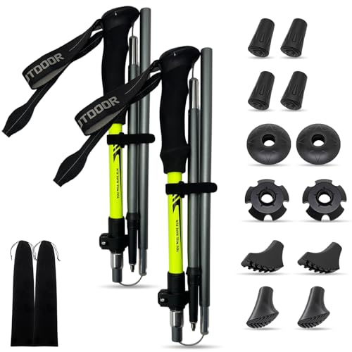 Bastones trekking plegables de aluminio con altura regulable 115-135cm