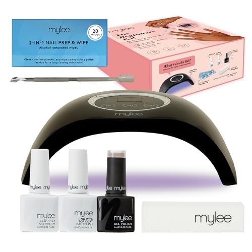 Mylee Beginners Kit - Set Professionale per Smalto Gel Semipermanente, Uso Professionale e Domestico, Manicure e Pedicure, Include Lampada LED per Unghie, Smalto Gel, Base Coat, Top Coat e Accessori
