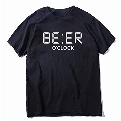 T-shirt d'été lâche hommes noir col rond vêtement décontracté en coton FU0134A