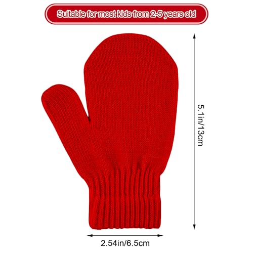 Menoly EF029 4 Pairs Toddler Magic Stretch Mittens Winter Warm Kids Knit Gloves thumb #1