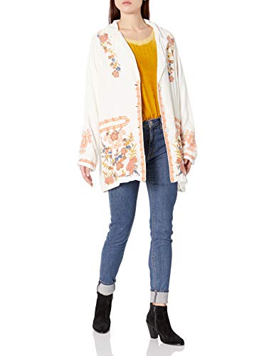 Pete & Greta by Johnny Was Women's Velvet Embroidered Jacket, Natural, L