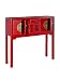 Consola de 3 cajones y 4 Puertas Oriental roja de Madera para...