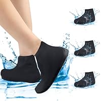 Hopton Schuhüberzieher Wasserdicht 3 Paare, Regenschutz Schuhe Wiederverwendbare, Latex Schuhüberzieher Rutschfesten, Regenüberzieher Schuhe für Outdoor-Aktivitäten, Wandern, Regen, Schnee, Feldwege