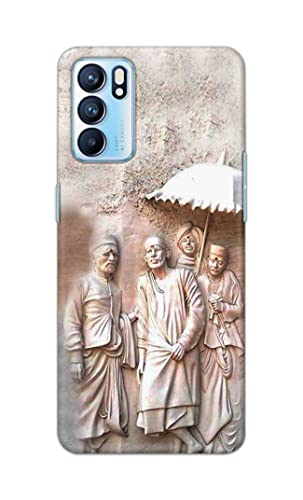 Image of Printed Hard Back Cover Case for Oppo Reno6 5G | Oppo Reno 6 5G Back Cover (Sai Baba) -1803