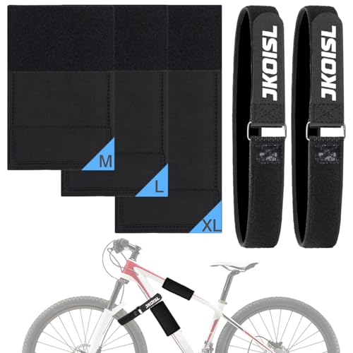 JKOISL Protezione per Telaio della Bicicletta Elettrica 18 22 25CM+ Cinghie per Portabiciclette Cinghie 65CM, Accessori di Protezione per Il Trasporto di Biciclette per Bici da Trekking e Fuoristrada