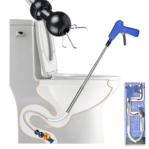 Aozzy toilet unblocker with Flexible Clamp&Double anti-scratch design toilet auger for unblocking uk toilets Designed for Minor Clogs/Grab Small Angular Objects toilet snake Plumbing Tool for Home Use