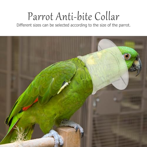 Image of balacoo Parrot Anti-Bite Collar Adjustable Neckband for Plucking Prevention in Macaw Cockatoo Small to Medium Birds Durable Acrylic 3.14X3.14X1.69 Inch