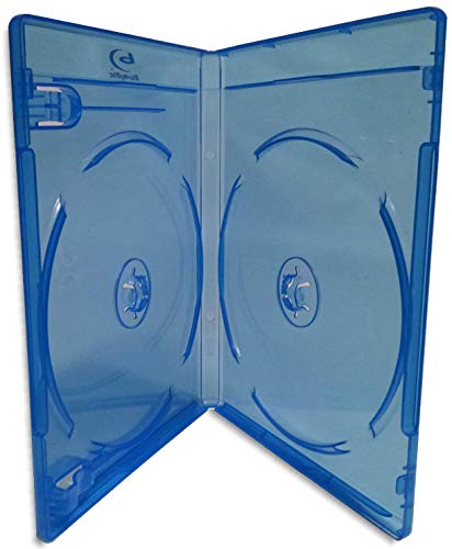 10-Pak Double 12mm Blu-ray Case with Silver Painted Blu-ray Logo