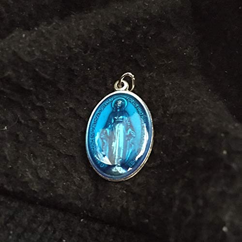 100 Pc - Bulk Buy - Religious Miraculous Medals Blue