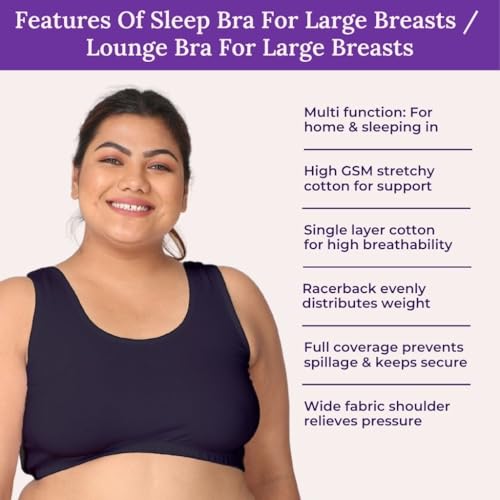 Image of Adira | Plus Size Sleeping Bra for Women | Plus Size Bra | Slip On Bras to Wear at Home | Comfortable Bra | Wirefree & High Coverage | Sleep Support | Avoids Stretch Marks | Pack of 2