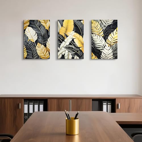 UMIACOUSTICS 3 Pcs 0.7Inch Thick Art Acoustic Panels, Decorative Acoustical Wall Panels, Sound Absorbing Art Panels for Home, Office, Hotel, Gilded-Vein — view 4