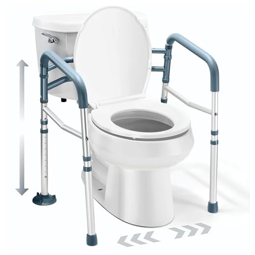 Toilet Safety Rail - Adjustable Detachable Toilet Safety Frame with Handles Heavy-Duty Toilet Safety Rails Stand Alone - Toilet Safety Rails for Elderly, Handicapped - Fits Most Toilets