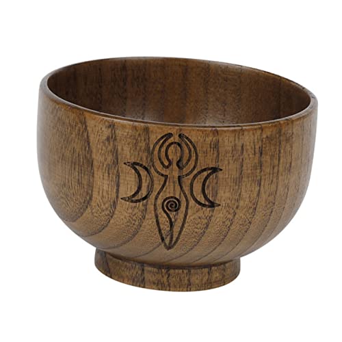 ORFOFE 1Pieza Cuenco de Madera Decorativo para Hogar Tazón y Pulido Accesorio Religioso para Ofrecimientos y Decoraciones Espirituales