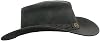Walker and Hawkes Cowhide Antique Explorer Outback Hat - Wide Brim Waterproof UPF 50+ Leather Hat with Removable Chin Strap